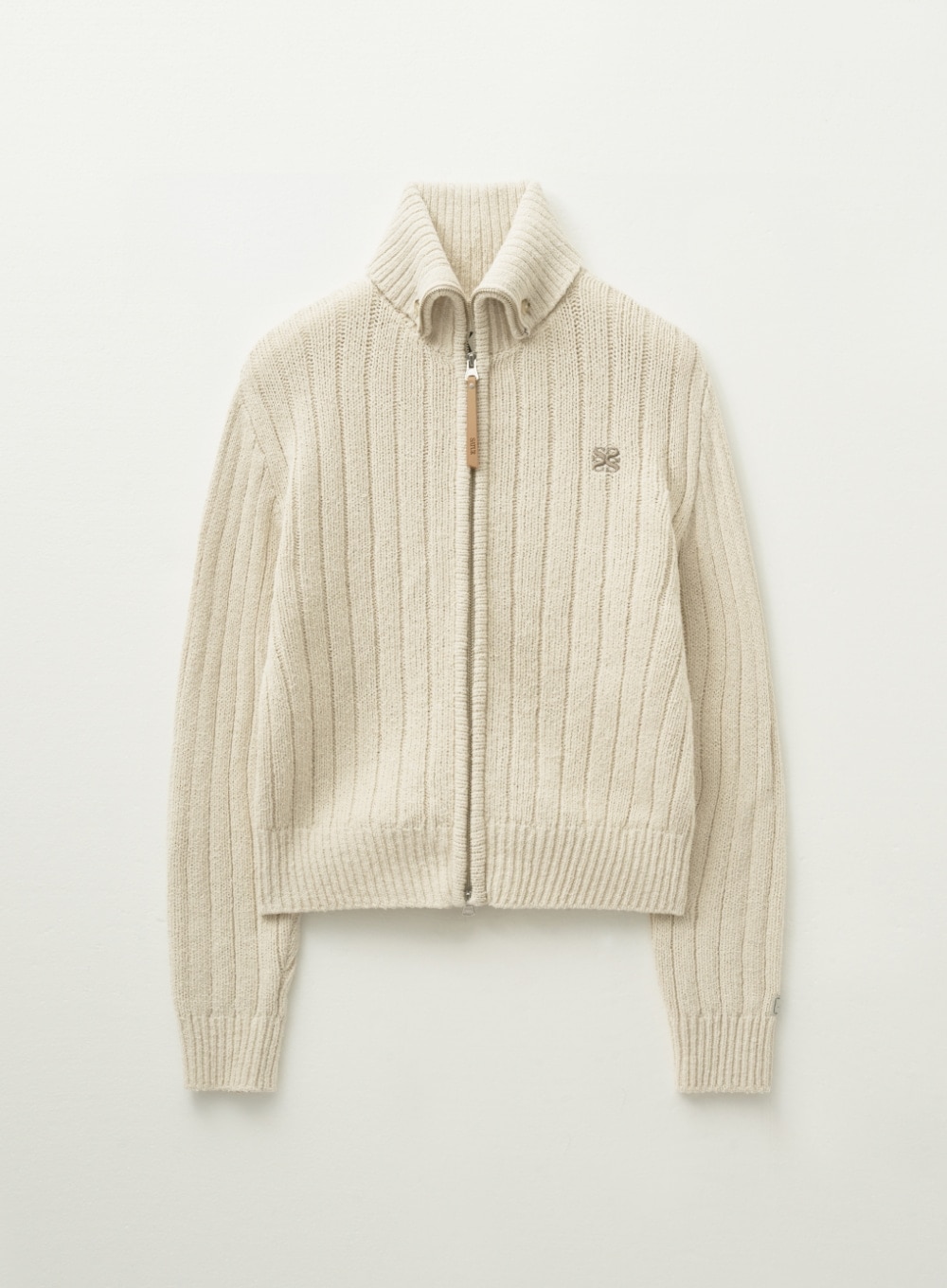 【SATUR】 (W) FARO BOUCLE KNIT ZIP-UP : CREAM