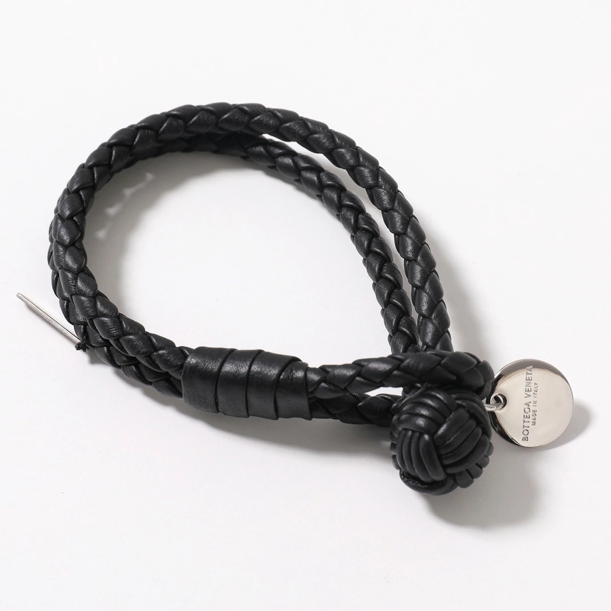 BOTTEGA VENETA ボッテガヴェネタ ブレスレット 113546 V3UN1 レディース イントレチャート レザー 2連 ロゴメタルプレート 1189 113546V3UN11189 30,672円