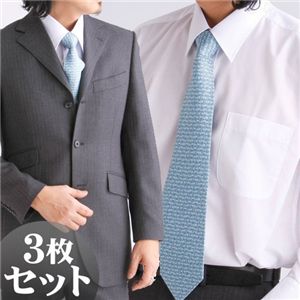 (3枚セット) ワイシャツ Mサイズ ホワイト 長袖 ポリエステル 綿 百貨店仕立て アジャスターボタン付き Yシャツ 長袖シャツ