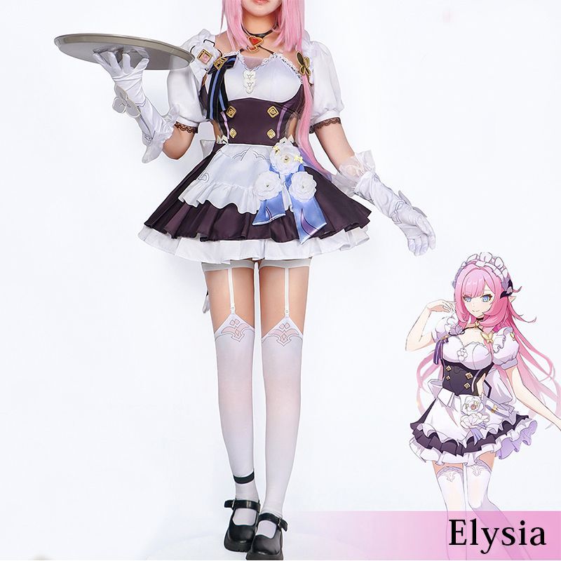 崩壊3rd エリシア コスプレ衣装 メイド服 ウイッグ付き 崩壊 スターレイル ヒロイン Qingque コスプレ衣装 コスチューム ハロウィン クリスマス 制服 大人 子供