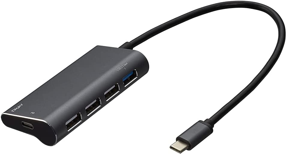 【本日限定価格】 ナカバヤシ Z8787 ブラック USB5ポート変換アルミハブ PD対応 USBハ