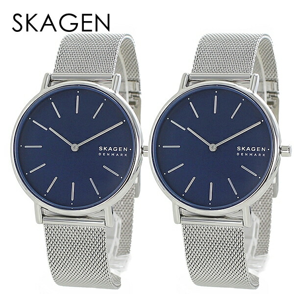 ペアギフト スカーゲン ペアウォッチ おそろい メンズ腕時計 レディース腕時計 ペア 時計 カップル 両親 結婚 記念日 贈り物シンプル ブレスウォッチ ブルー シルバー ポイント消化 15,478円