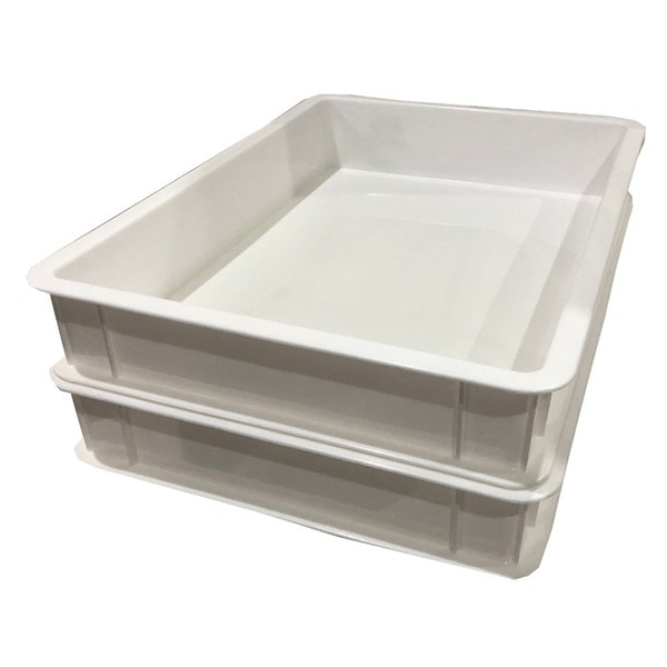 浅型 トレー/収納ケース ホワイト 80個セット 幅33cm奥行24cm高さ5.5cm PP素材 会社 オフィス 事務所