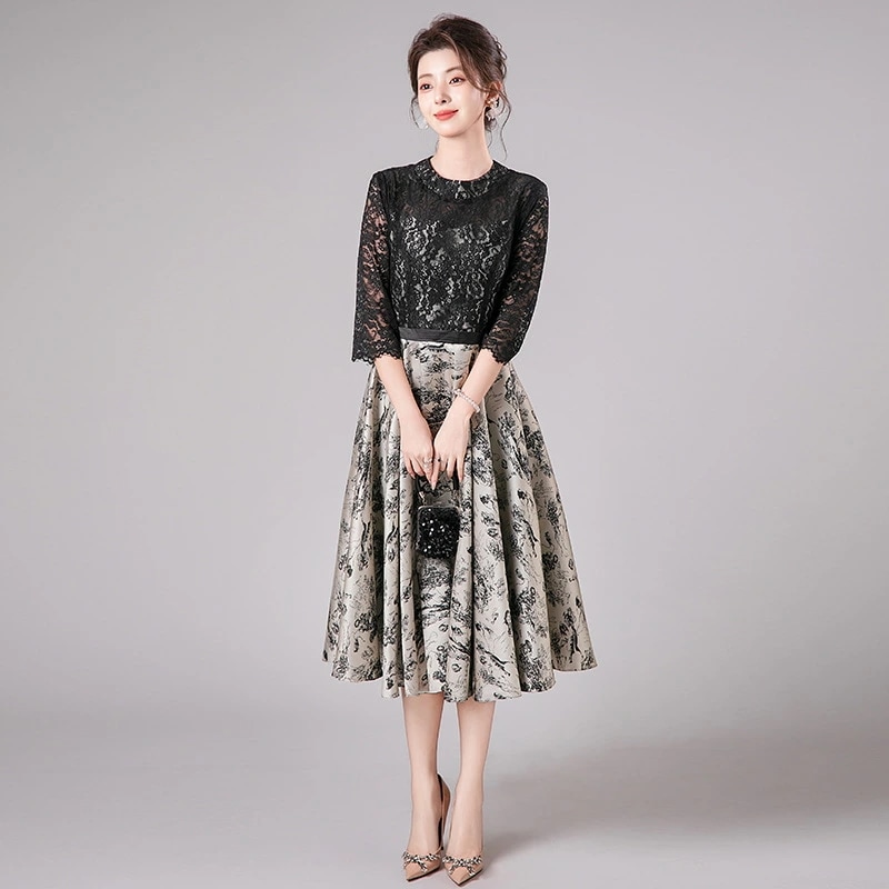 ドレス パーティードレス ロング 結婚式 ワンピース 同窓会 ドレス ドレス レース パーティードレス ロング丈 小さい 大きい サイズ 親族 母親ドレス おしゃれ 優雅 お呼ばれドレス フォーマル