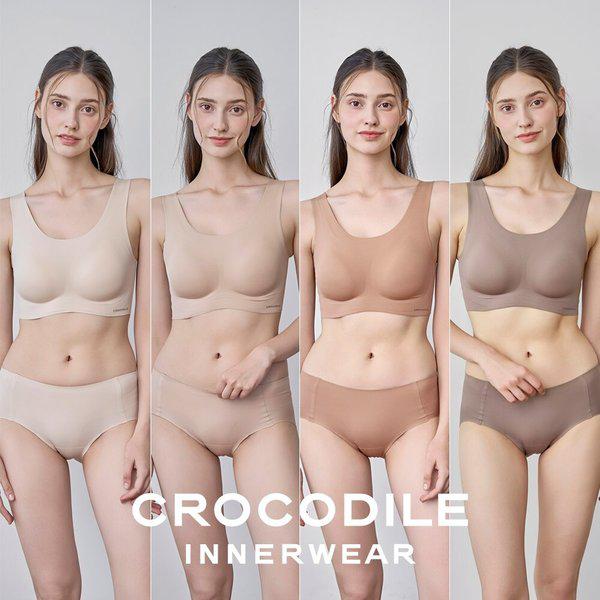 [] ソフトナイロンモーダルパッド一体型Uネックブラ+パンツ8点セットCDW5O13141516_T