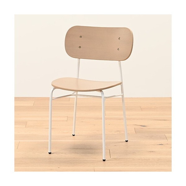 光製作所 ダイニングチェア コティ スチール脚WH-W(板座) 2脚セット メーカー直送 26,670円