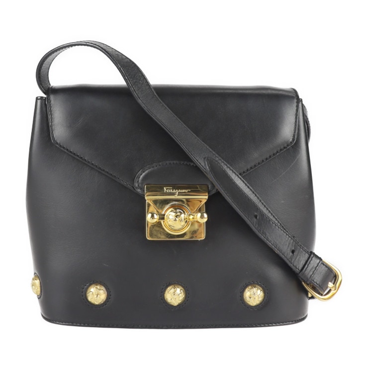 Salvatore Ferragamo サルヴァトーレ フェラガモ バッグ ショルダーバッグ 21 5639 レザー ブラック ゴールド金具 ハイヒールモチーフ金具【本物保証】 19,684円