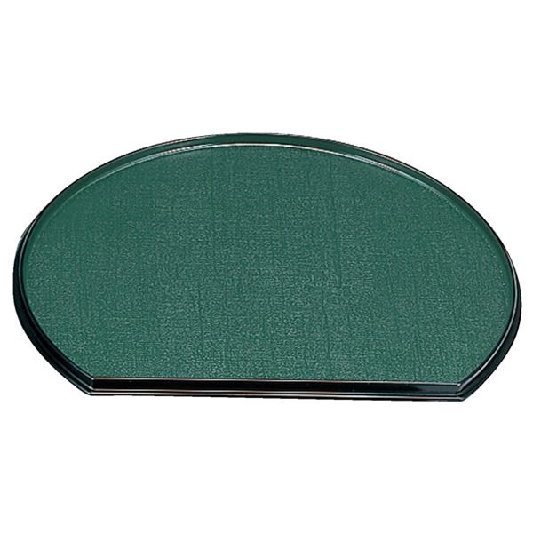 尺2耐熱半月両面盆 グリーン布目/朱石目