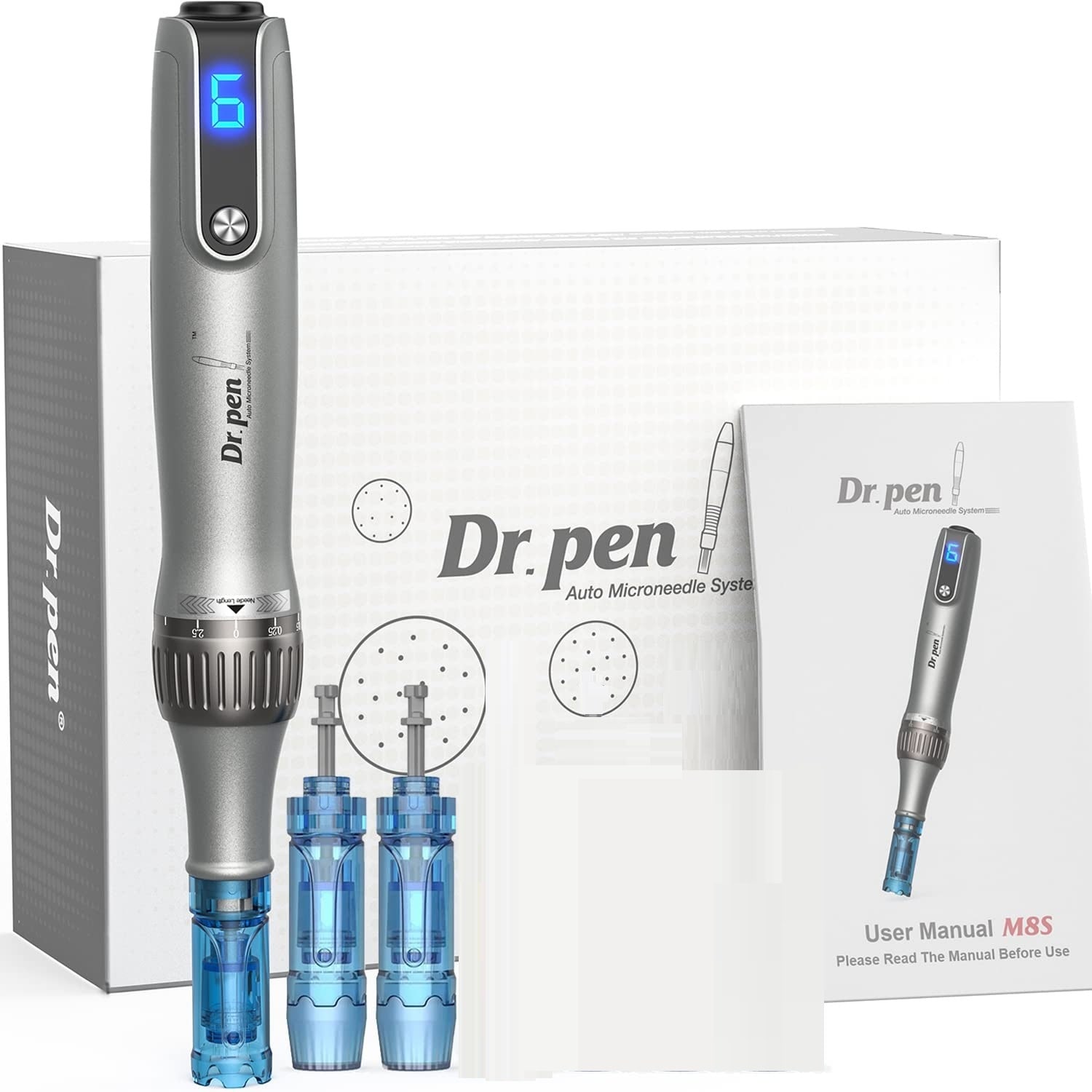 Dr.Pen Ultima M8S専門マイクロニードルブラシ毛ひげ成長無線Derma
