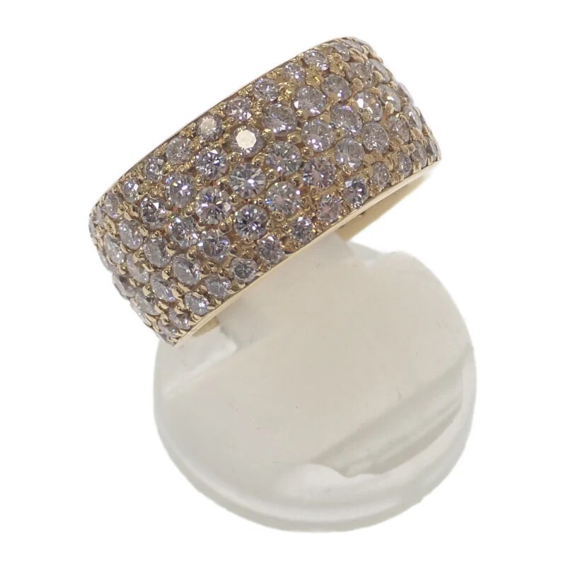 【no brand】K18YG デザインジュエリー フルパヴェダイヤモンド リング K18イエローゴールド ゴールド 10号 ダイヤモンド レディース