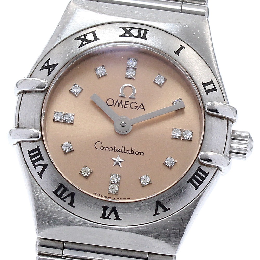 オメガ OMEGA 1564.66 コンステレーション ミニ シンディクロフォード 16Pダイヤ 1999本限定 クォーツ レディース _878919【中古】