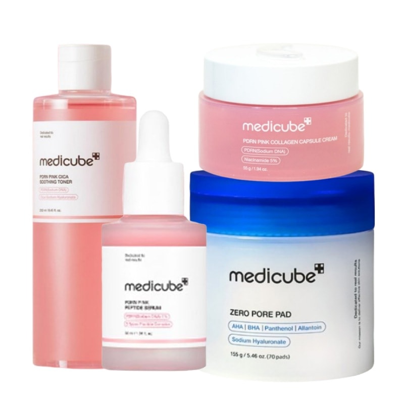 人気 4点セット（ゼロ毛穴パッド2.0 70枚+PDRN シカトナー250ml+ピンクアンプル30ml+コラーゲンカプセルクリーム55g）/ 韓国コスメ ニキビ跡 毛穴ケア スキンケア セット
