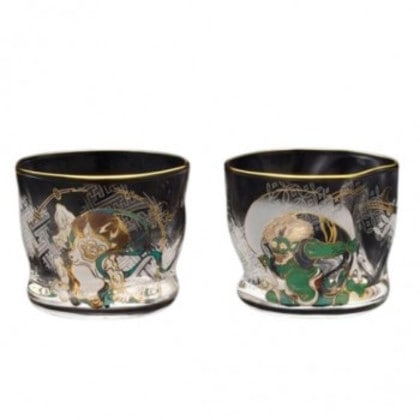 風神雷神 酒グラスペアセット S-6226