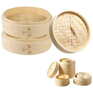10点セットせいろ蒸し 天然竹製 2段セット 蒸篭 蓋付き 小 蒸籠 多用途 おしゃれ セイロ 餃子 饅頭 小籠包 点心 せいろ蒸し器 中華料理専用 蒸 家庭用 中華 蒸籠蒸し器 業務用 蒸し物