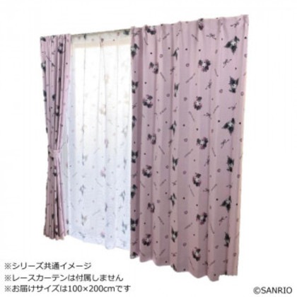 サンリオ クロミ マイメロディ 真夜中のメロクロ カーテン2枚セット 100×200cm SB-617-S