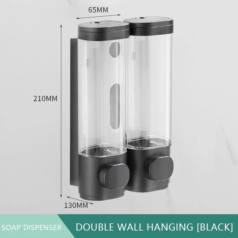 手指消毒剤 壁に固定された痛みのない石鹸ディスペンサー シャワージェル シャンプー用 ホテル用 Black Two