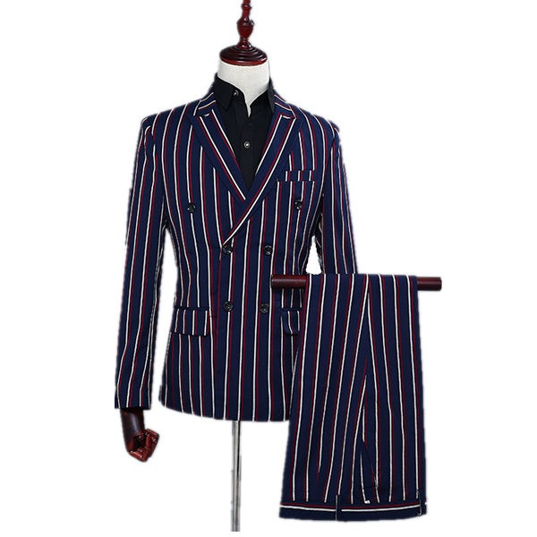 Sサイズ　即納　ストライプ　メンズ　スーツ　スーツセット　上下セット セットアップ　2点セット　花柄　タキシード　メンズ タキシード パンツ　演出服 華麗な王族服 王子様 ヨーロッパ風 復古風 コスプ