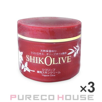 日本オリーブ シコリーブ 薬用スキンクリーム 180g 【医薬部外品】 3個 【セット】