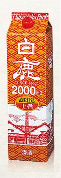 【送料無料】【ケース販売】辰馬本家酒造 白鹿 上撰 パック 2000ml 2L6本/1ケース【北海道沖縄県東北四国九州地方は必ず送料が掛かります】