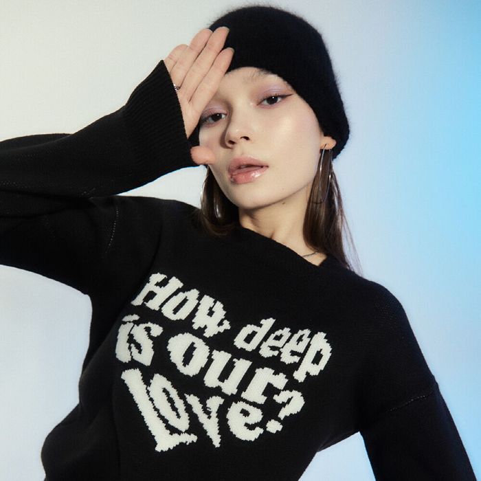 【LUV IS TRUE】[ソルイン着用] OW LOVE KNIT : BLACK
