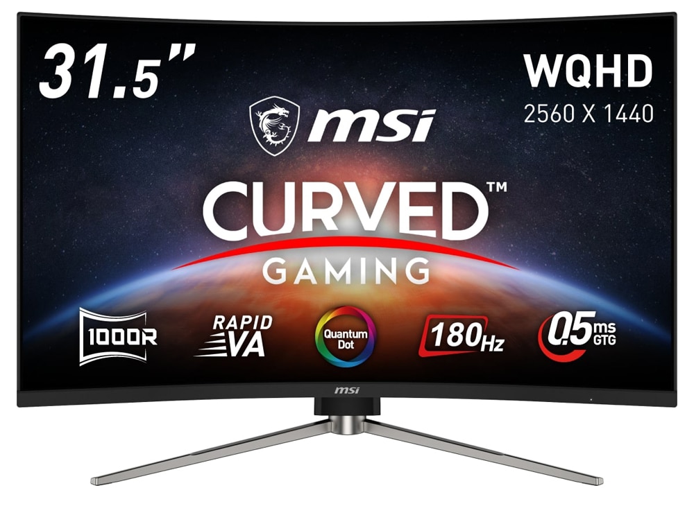 MSIエムエスアイ ゲーミング液晶ディスプレイ(31.5型/曲面型/RAPID VA/WQHD 2560×1440/180Hz/0.5ms/HDR/HDMI2.0b/DP1.4a/USB TYPE