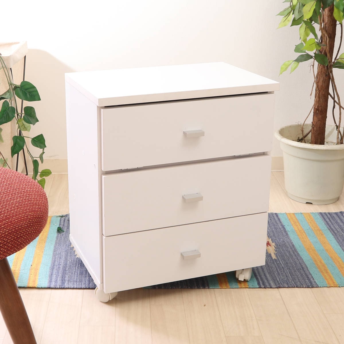 ドレッサー 幅45cm コスメボックス 組立品 コスメ 化粧品 収納 ミラー キャスター コスメワゴン 引き出し 鏡付き 大容量 コンパクト メイクボックス ワゴン 白 6,731円