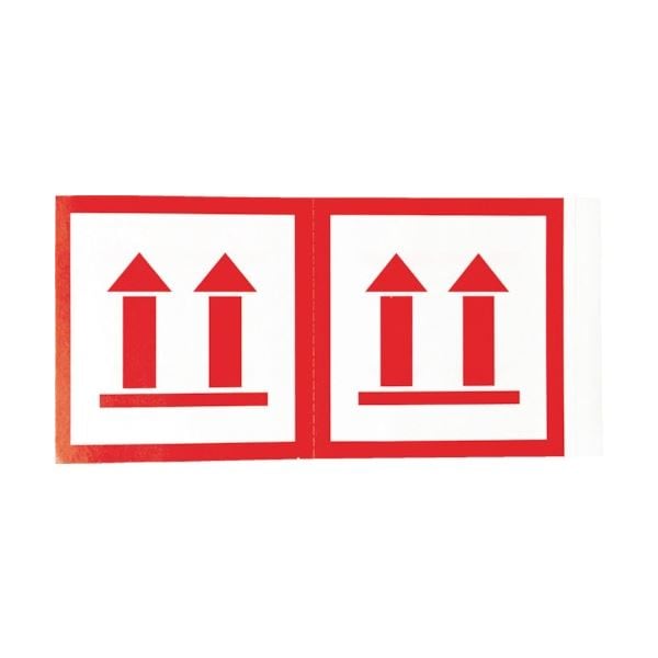 （まとめ）荷札 「天地無用」 マーク 4枚1組 115x58 1パック（40枚）[x50]