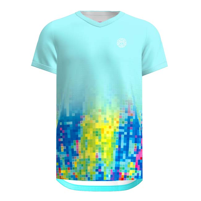 BIDI BADU(ビディバドゥ) 2024 SP ジュニア(ボーイズ) MELBOURNE 全豪オープン Vネック ゲームシャツ B1620030-AQMX アクア×ミックス(23y12mテニス)