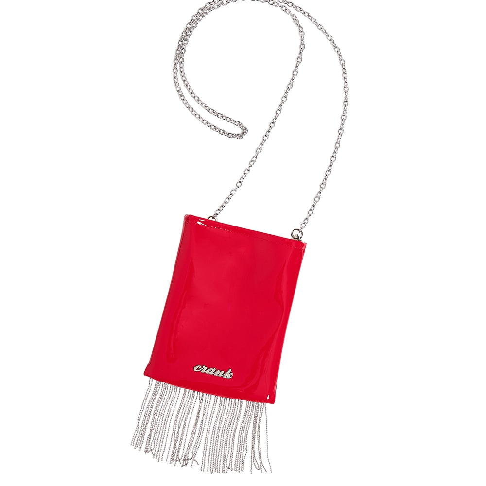 エナメルチェーンフリンジミニバッグ_RD