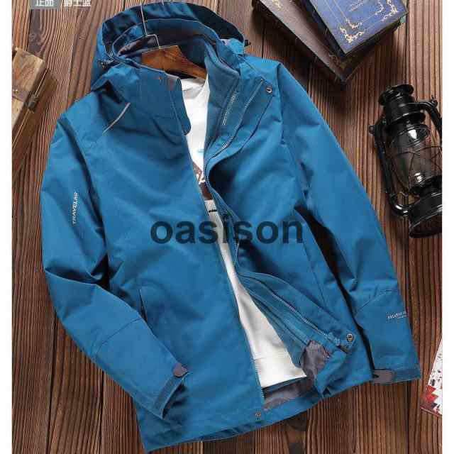 メンズ アウトドアジャケット 登山服 フリースジャケット パーカー セット3way 防寒 マウンテンパーカー　着脱可能フード付 防寒保温アノラック