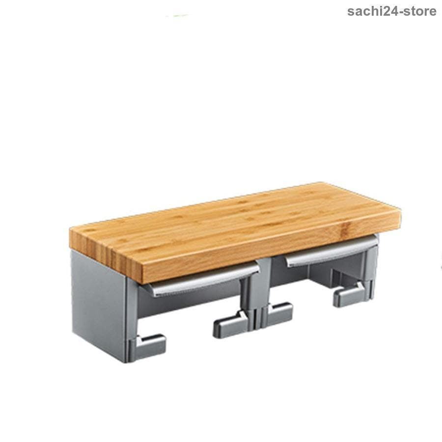 トイレットペーパーホルダー多機能レトロスタイルラック木製南収納壁ダブルマウントペーパータオルラック木製収納棚レトロバスルームラック