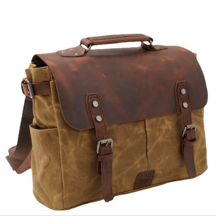 オートバイバッグ　本革 バイク ライダース サドルバック オイルワックス キャンバス クレイジーホースレザー