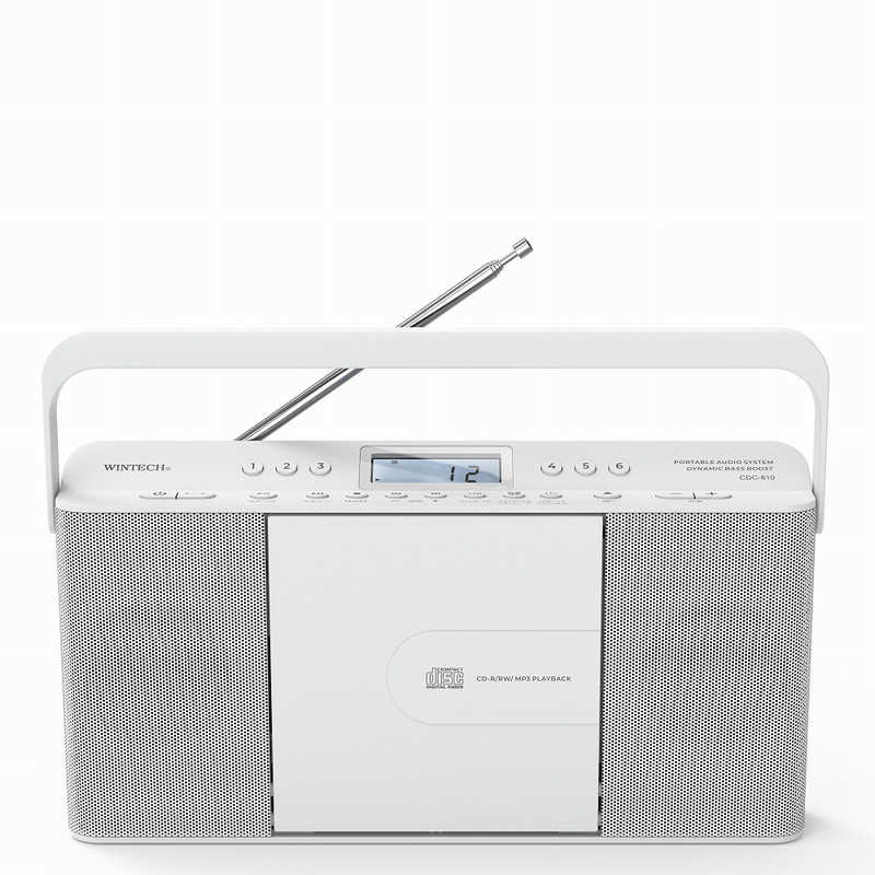 WINTECH　CDクロックラジオ ホワイト　CDC-810 W