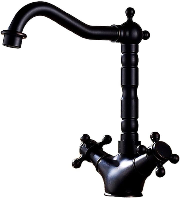 キッチン 洗面用 混合水栓 2ハンドル 手洗いボウル 手洗い鉢 蛇口 洗面台 水道 SK62(黒) 7,884円