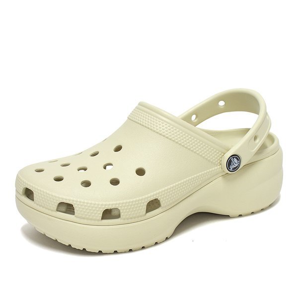 クロックス クラシック プラットフォーム クロー レディース サンダル ボーン ホワイト スリッパ アクアシューズ 夏靴 206750-2Y2