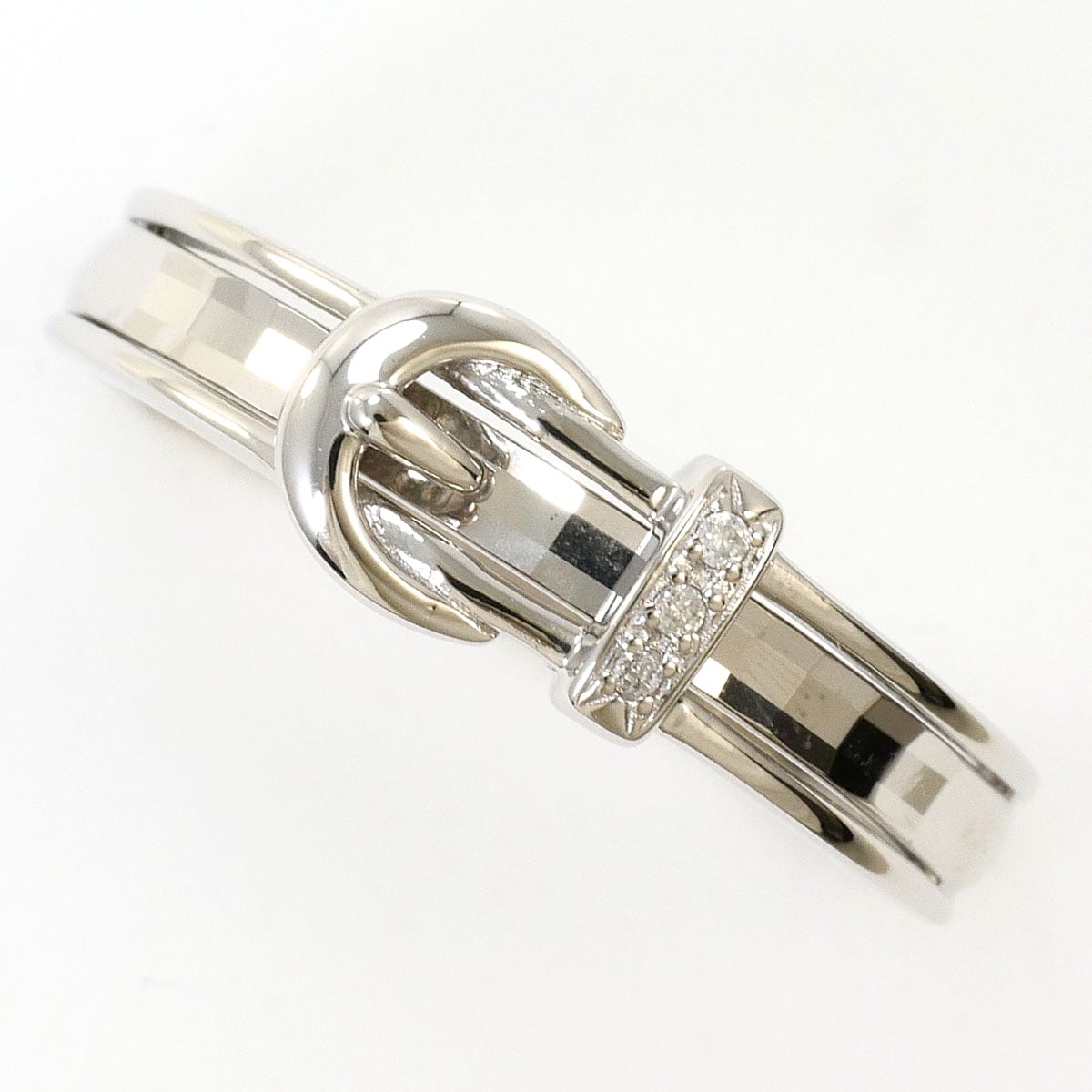 PT900 プラチナ リング・指輪 14号 ダイヤモンド（ct刻印なし） 総重量約3.8g 中古