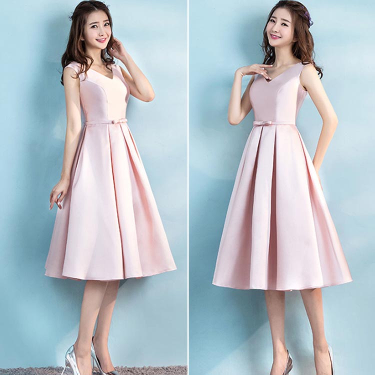 サテンドレス 結婚式 ドレス ミモレ丈 ブライズメイドドレス フォーマルドレス お呼ばれ 結婚式 ウエディング ゲスト 招待 謝恩会 ふんわり Aライン リボン きいサイズ 花嫁 ドレス 結婚式 二次