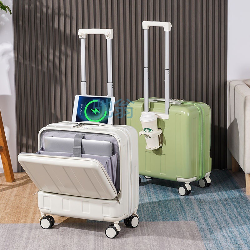 PAAフロントハーフオープン多機能スーツケース女性用充電式機内持ち込み手荷物2025新小型無料チェックイン旅行