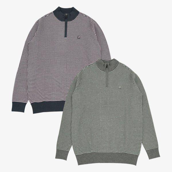 ポップコーンジャカード組織ハーフジップニットCDAABKR3314_JJ