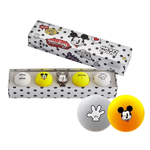 ディズニー ミッキーマウス 4球 ボルマーカー きれいな 可愛いキャラクター ゴルフボール プレゼント