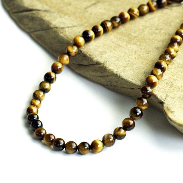 ネックレス メンズ パワーストーン タイガーアイ 6mm　数珠ネックレス アクセサリー天然石　虎目