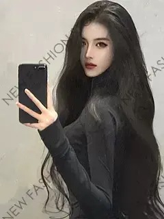 ハロウィン中分けウィッグ女ナチュラル黒ロングカールファッションネット赤ロリータ港風ビッグウェーブ-16