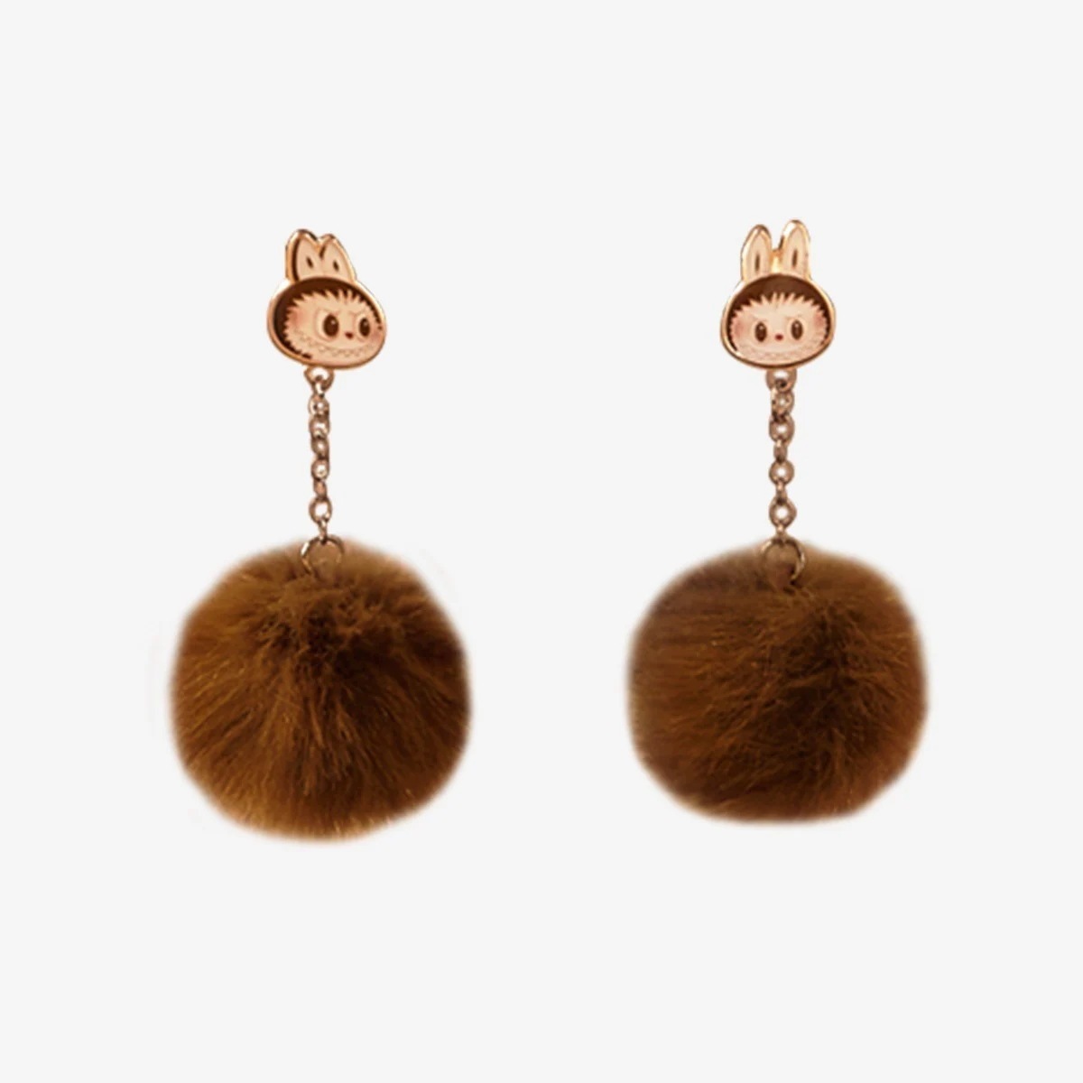 公式正規品POP MART Warm Fluffy Holiday Series-LABUBU Pompom Earring 新作ピアス 925銀ピ 吊りイヤリング 耳飾り