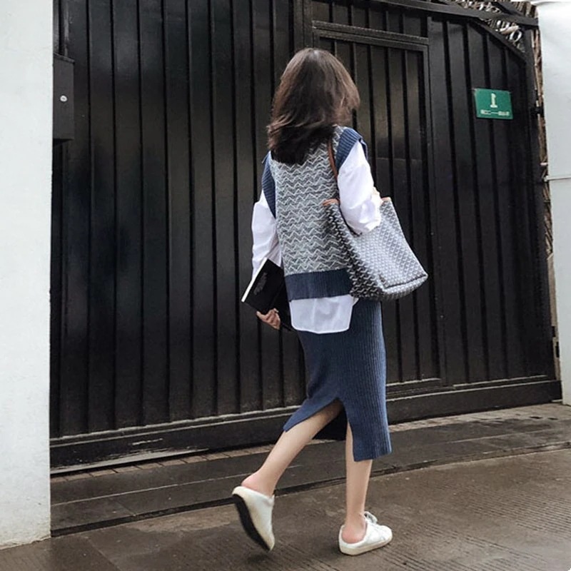 秋/冬/スリーピース/婦人服/ニット/ベスト/スカート/セット30%までに制限