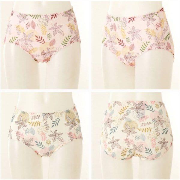 柔らかく着心地の良い綿50番手シングル木の葉柄捺染スパンデックス色別2枚入りSET(VPT6746SET)