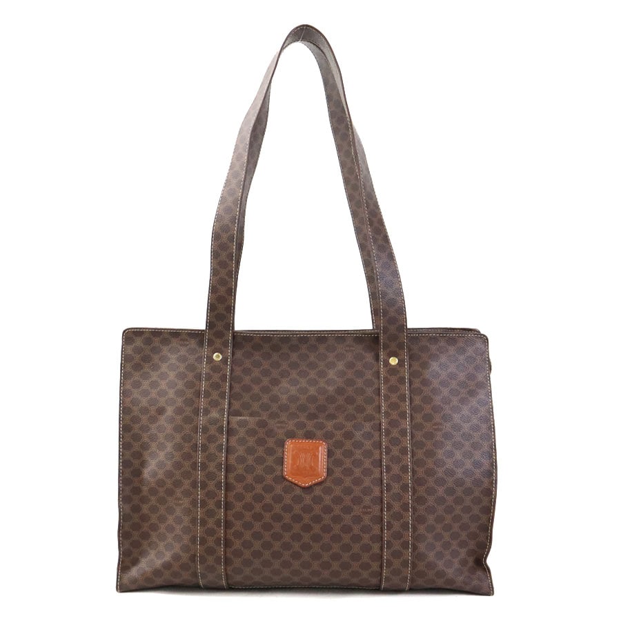 セリーヌ CELINE ショルダーバッグ マカダム PVCコーティングキャンバス ブラウン レディース 56203a