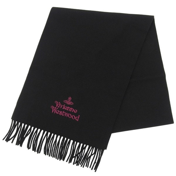 ヴィヴィアンウエストウッド マフラー レディース ウール ブラック EMBROIDERED LOGO 81030007W00Q7N401 VIVIENNE WESTWOOD