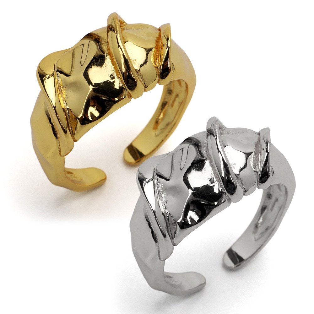 シルバー925 幾何学 ワイドリング [cr653]