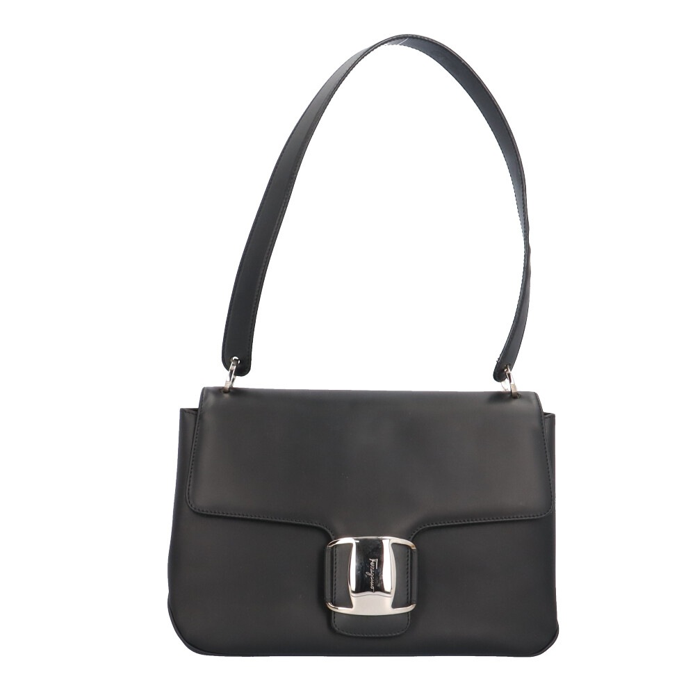 サルヴァトーレフェラガモ ショルダーバッグ レザー BZ-21・7171 ブラック Salvatore Ferragamo 中古