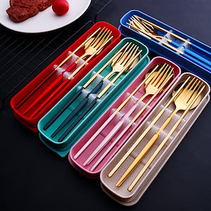 韓国 食器 箸 スプーン フ 3点セット食器セット 弁当用 携帯便利 菜箸 鋼ポータブル食器
